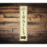 Trails This Way Vertical Sign Aluminum Sign