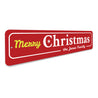 Family Merry Christmas Snowflake Sign Aluminum Sign