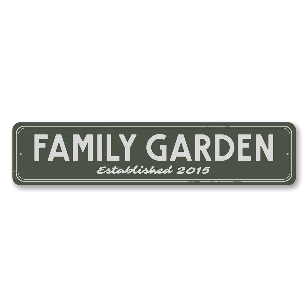 Family Garden Established Date Sign Aluminum Sign