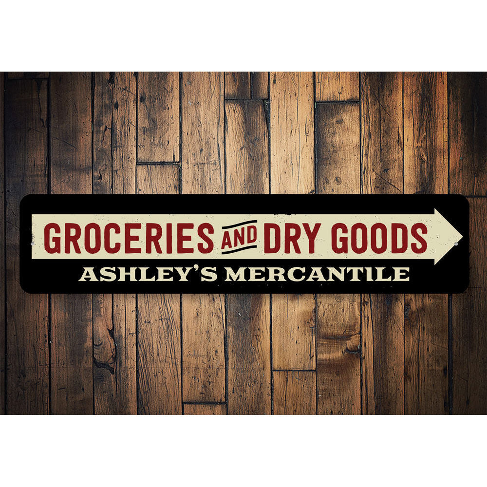 Groceries and Dry Goods Sign Aluminum Sign