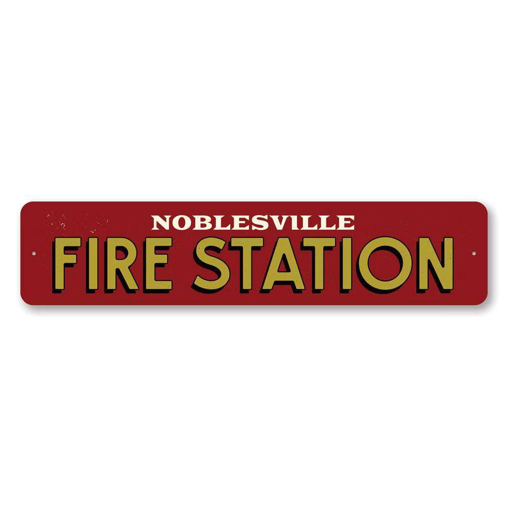 Fire Station City Sign Aluminum Sign
