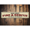 Fire & Rescue Street Name Sign Aluminum Sign
