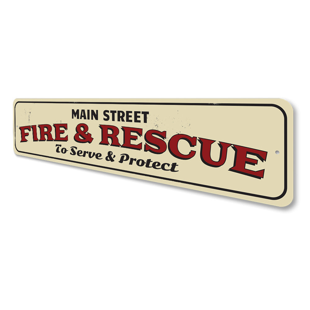 Fire & Rescue Street Name Sign Aluminum Sign