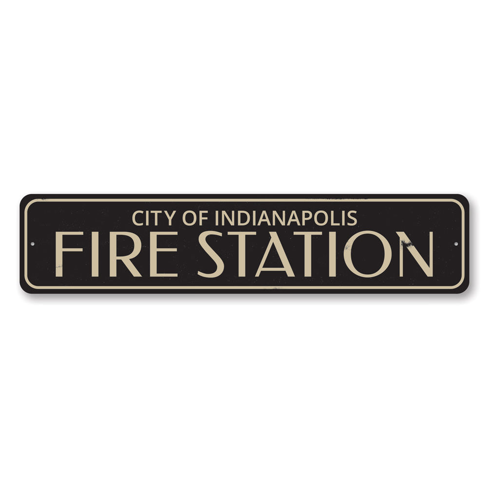 Fire Station City Sign Aluminum Sign