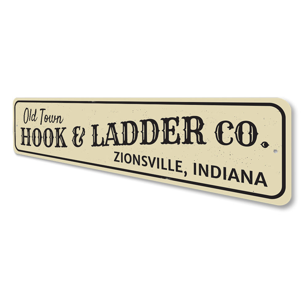 Old Town Hook & Ladder Sign Aluminum Sign