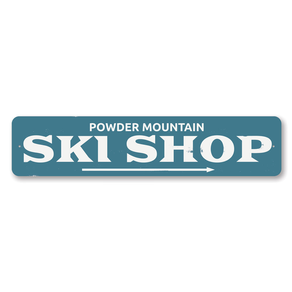 Ski Shop Directional Sign Aluminum Sign