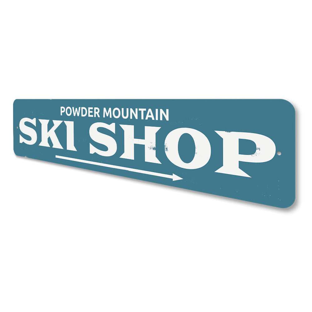 Ski Shop Directional Sign Aluminum Sign