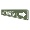 Ski Rental Arrow Sign Aluminum Sign