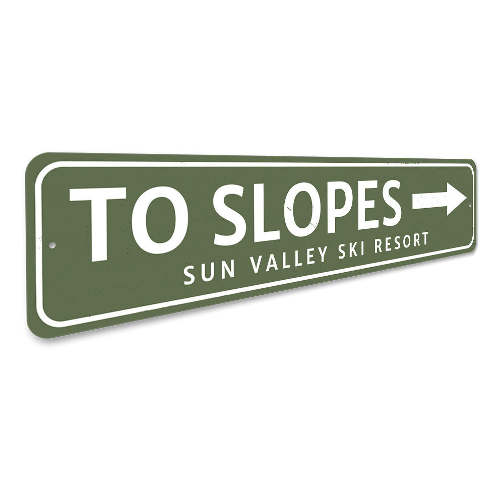 To Slopes Ski Resort Sign Aluminum Sign