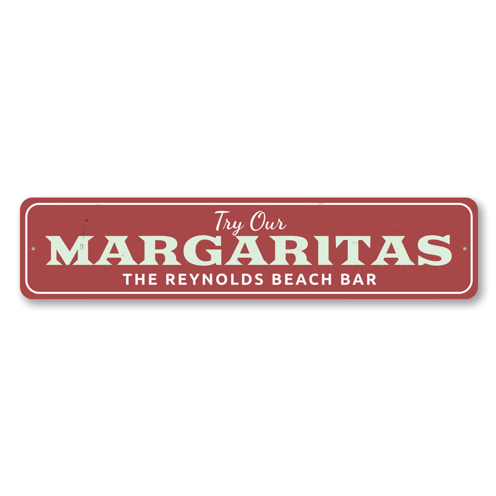 Margarita Beach Bar Sign Aluminum Sign