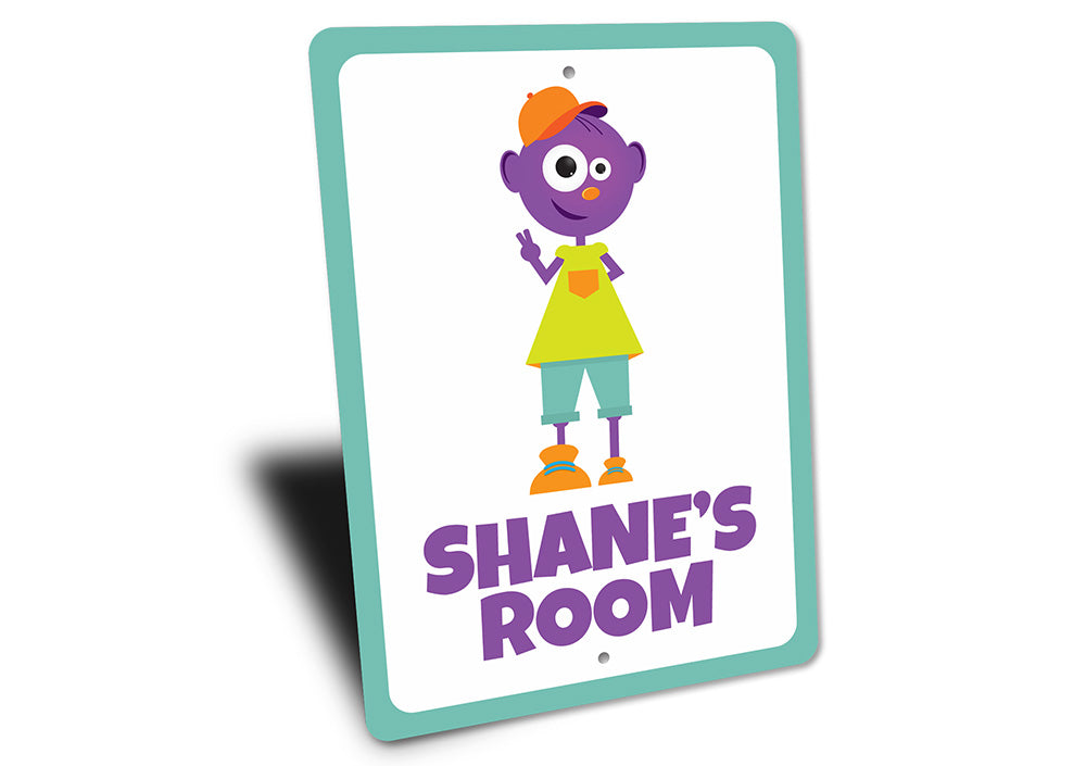 Boy Room Alien Character Sign