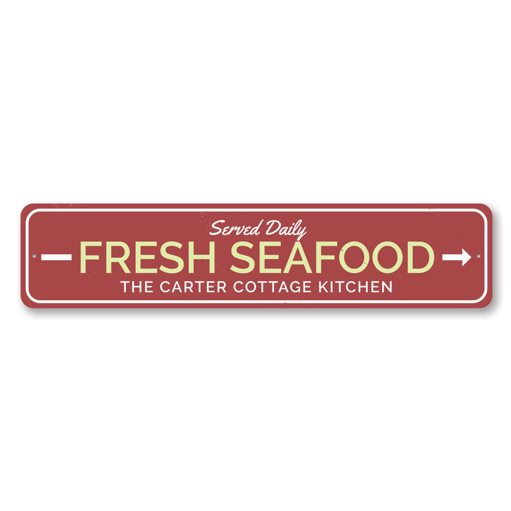 Fresh Seafood Arrow Sign Aluminum Sign