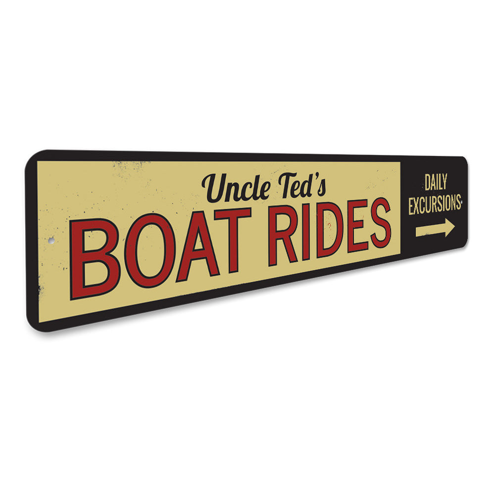 Boat Rides Directional Sign Aluminum Sign
