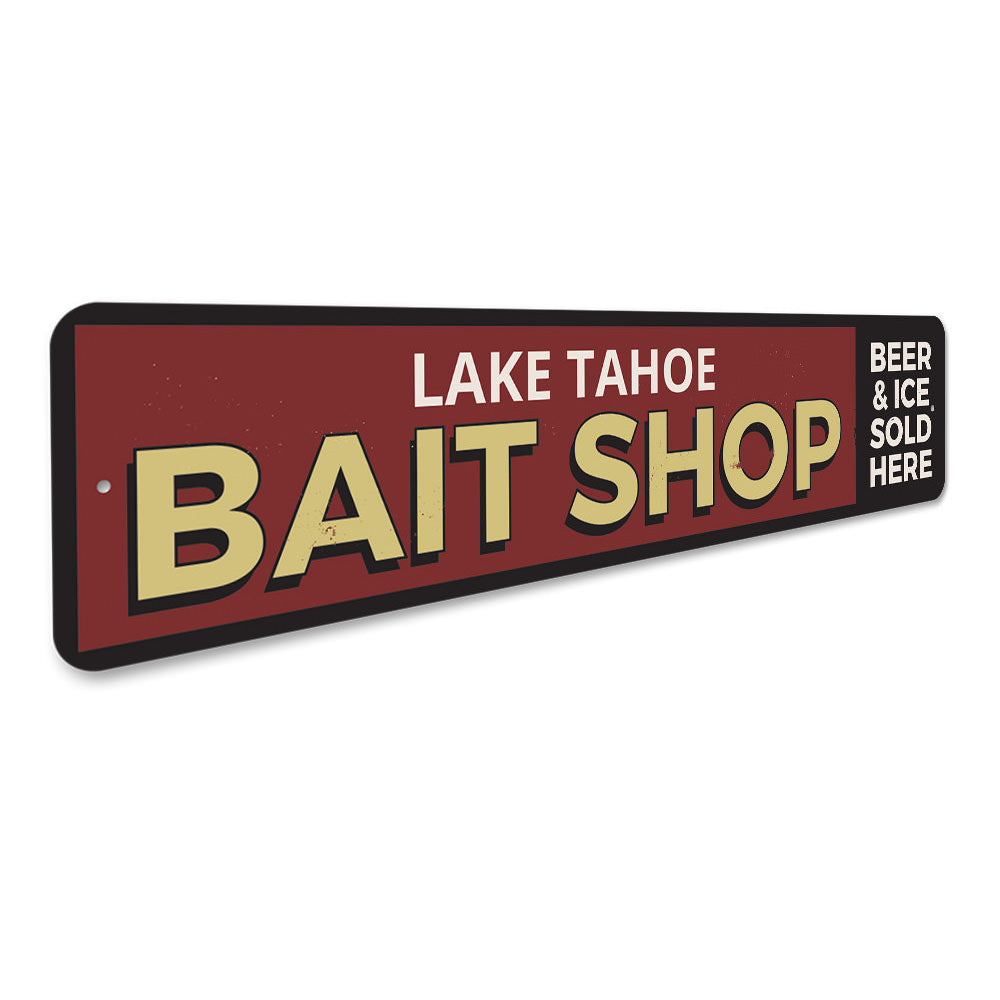 Lake Bait Shop Sign Aluminum Sign