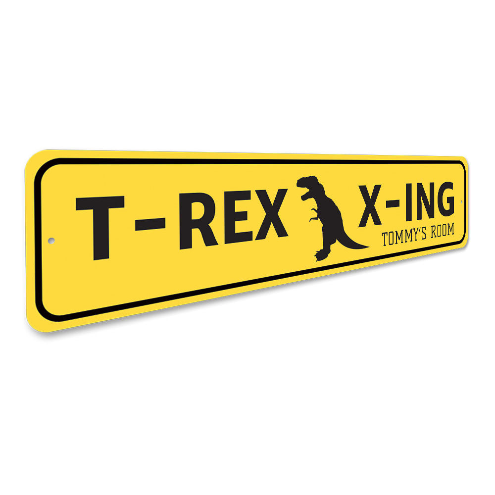 T Rex Crossing Sign Aluminum Sign