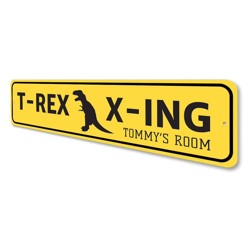 T Rex Crossing Sign Aluminum Sign