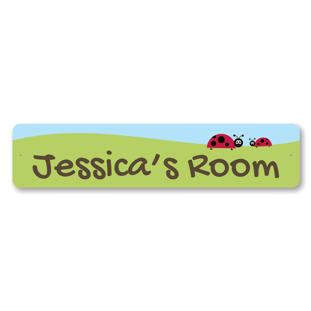 Ladybug Kids Room Sign Aluminum Sign