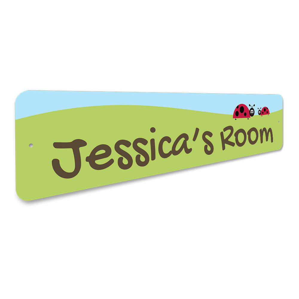 Ladybug Kids Room Sign Aluminum Sign