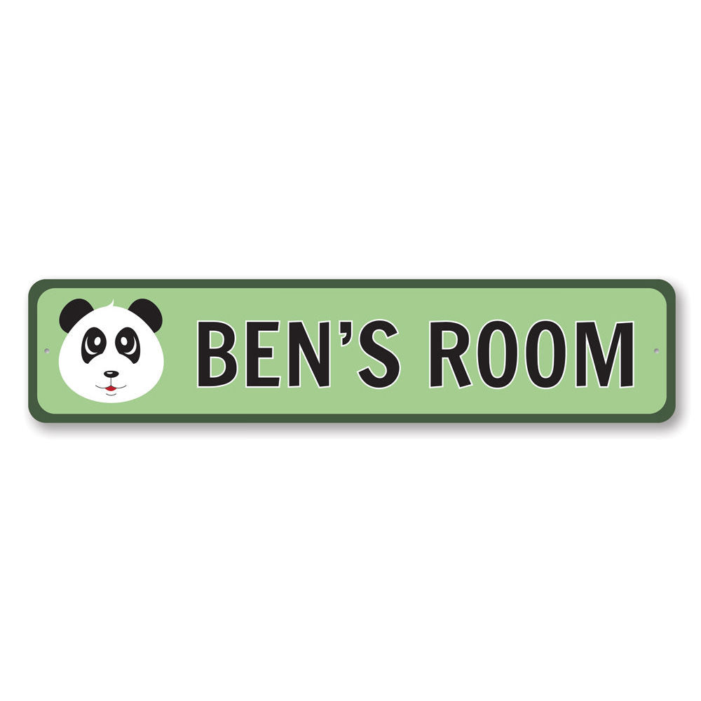 Panda Kids Room Sign Aluminum Sign