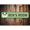 Panda Kids Room Sign Aluminum Sign