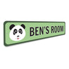 Panda Kids Room Sign Aluminum Sign