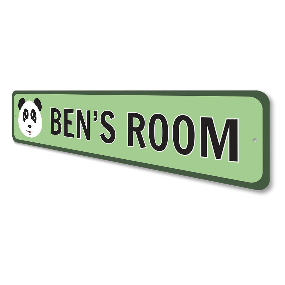 Panda Kids Room Sign Aluminum Sign