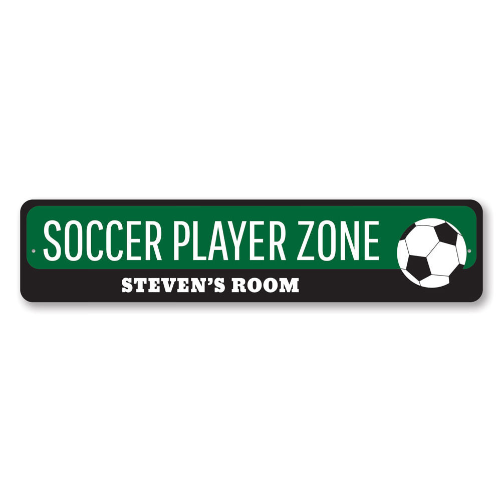 Soccer Player Zone Sign Aluminum Sign