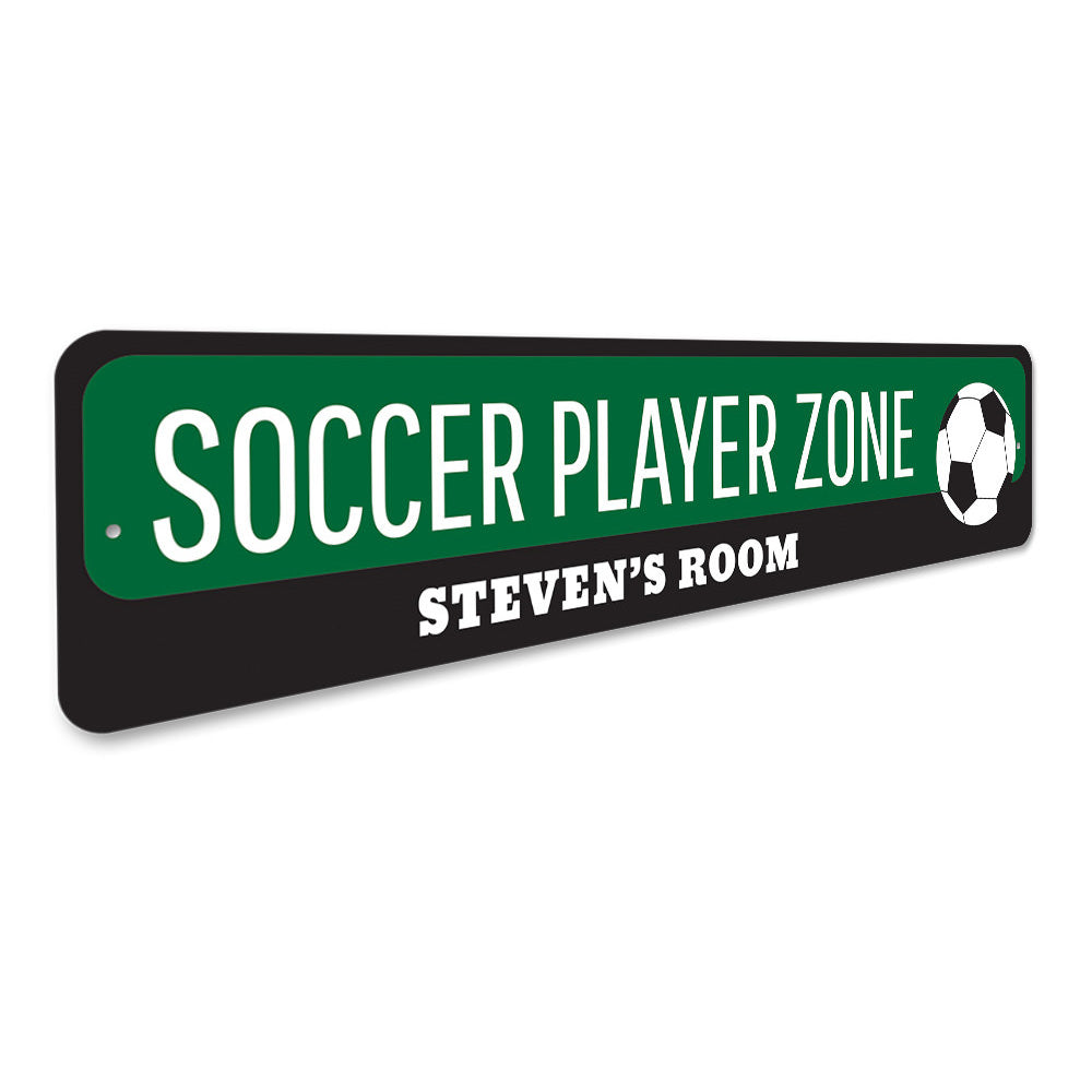 Soccer Player Zone Sign Aluminum Sign