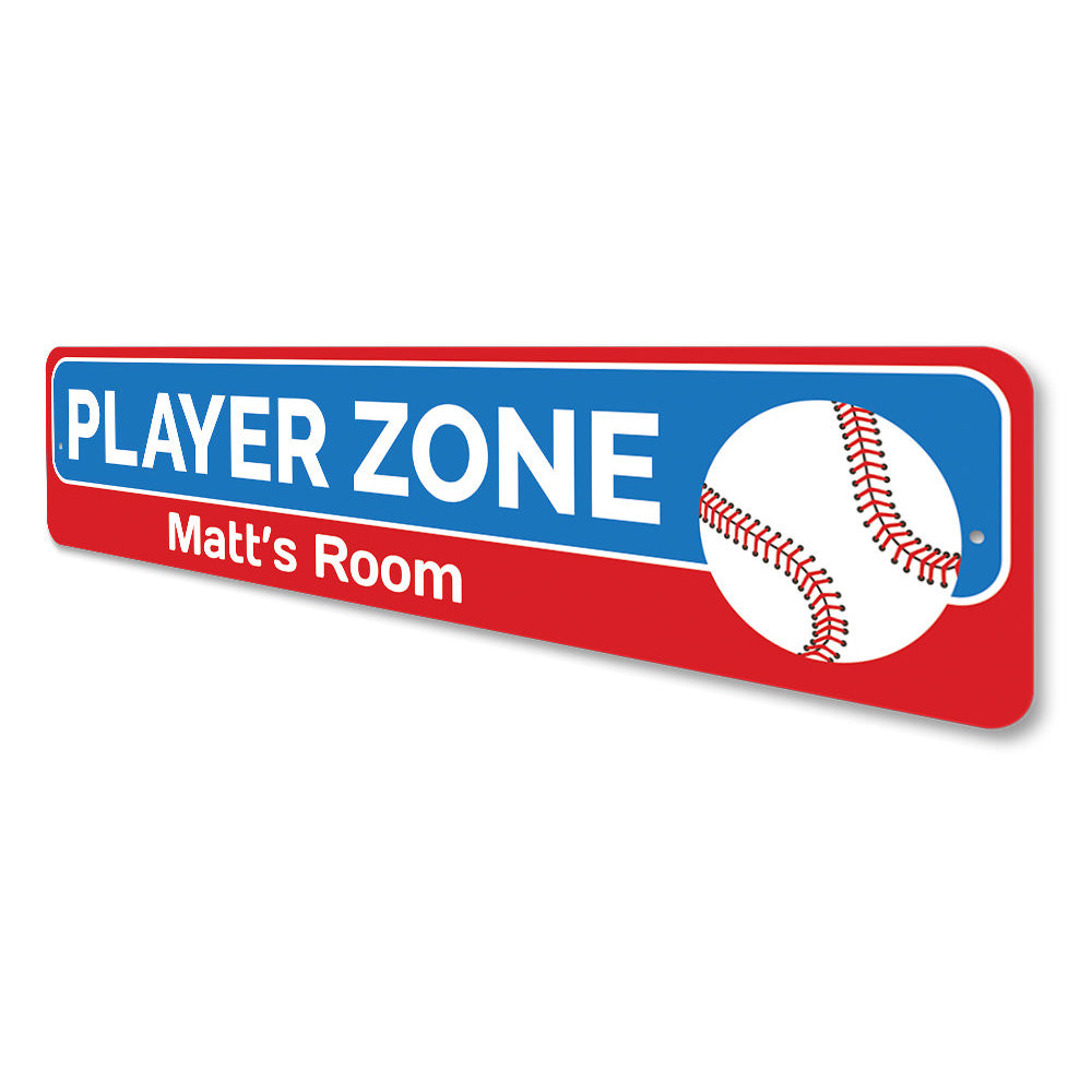 Baseball Player Zone Sign Aluminum Sign