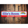Rainbow Welcome Friends Sign Aluminum Sign