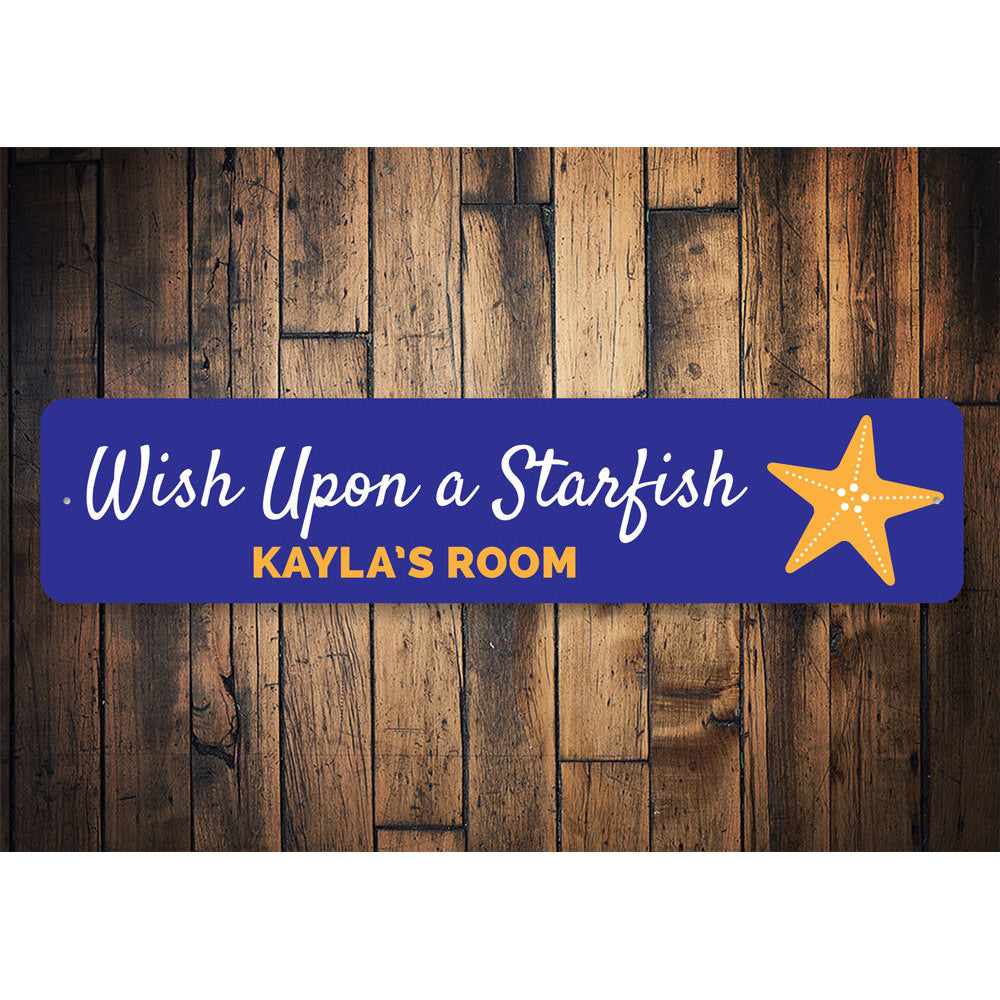 Wish Upon A Starfish Sign Aluminum Sign