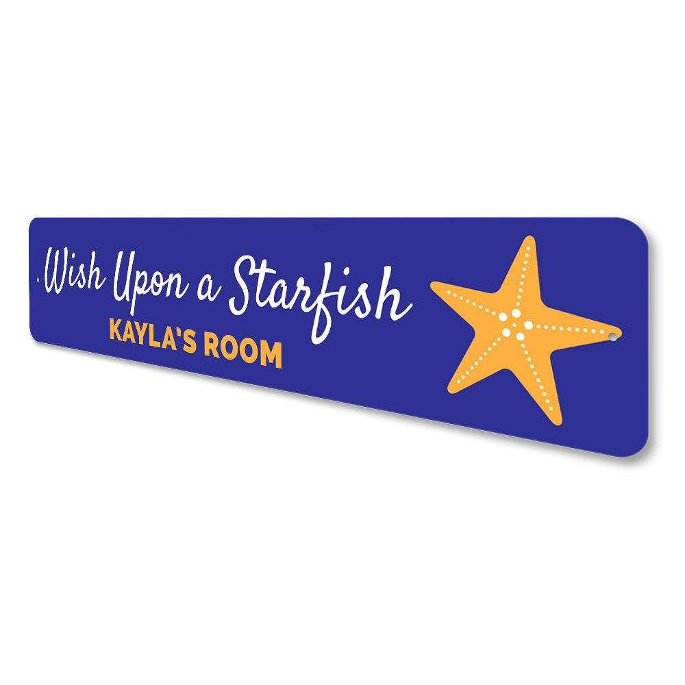 Wish Upon A Starfish Sign Aluminum Sign