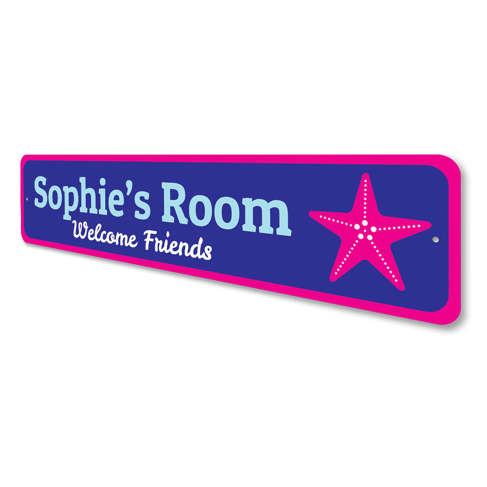 Starfish Welcome Friends Sign Aluminum Sign