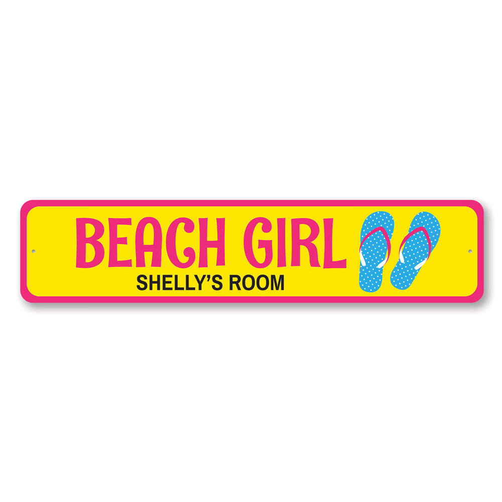 Beach Girl Sign Aluminum Sign