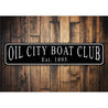 Custom Boat Club Established Year Sign