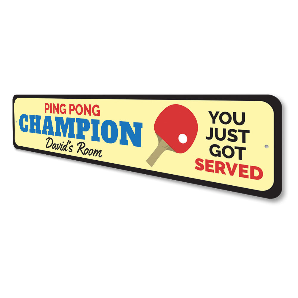 Ping Pong Champion Sign Aluminum Sign