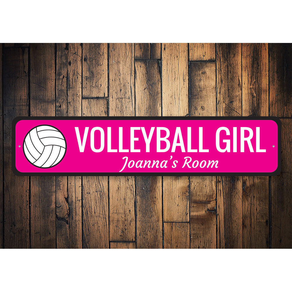 Volleyball Girl Sign Aluminum Sign