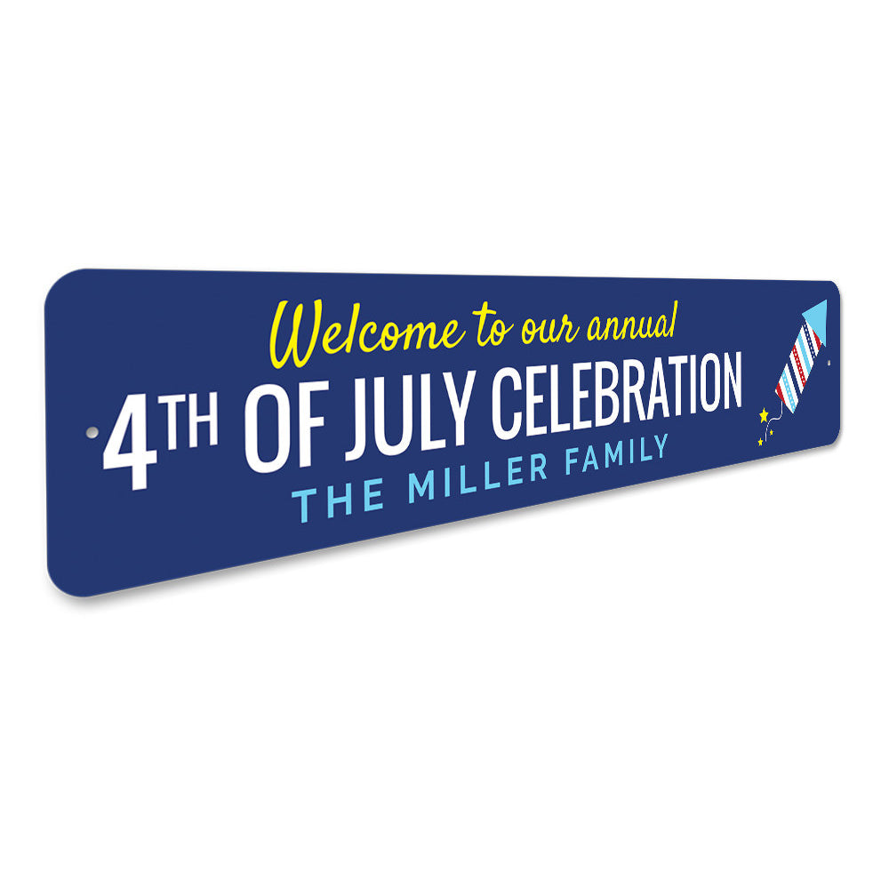 Annual 4th of July Welcome Sign Aluminum Sign