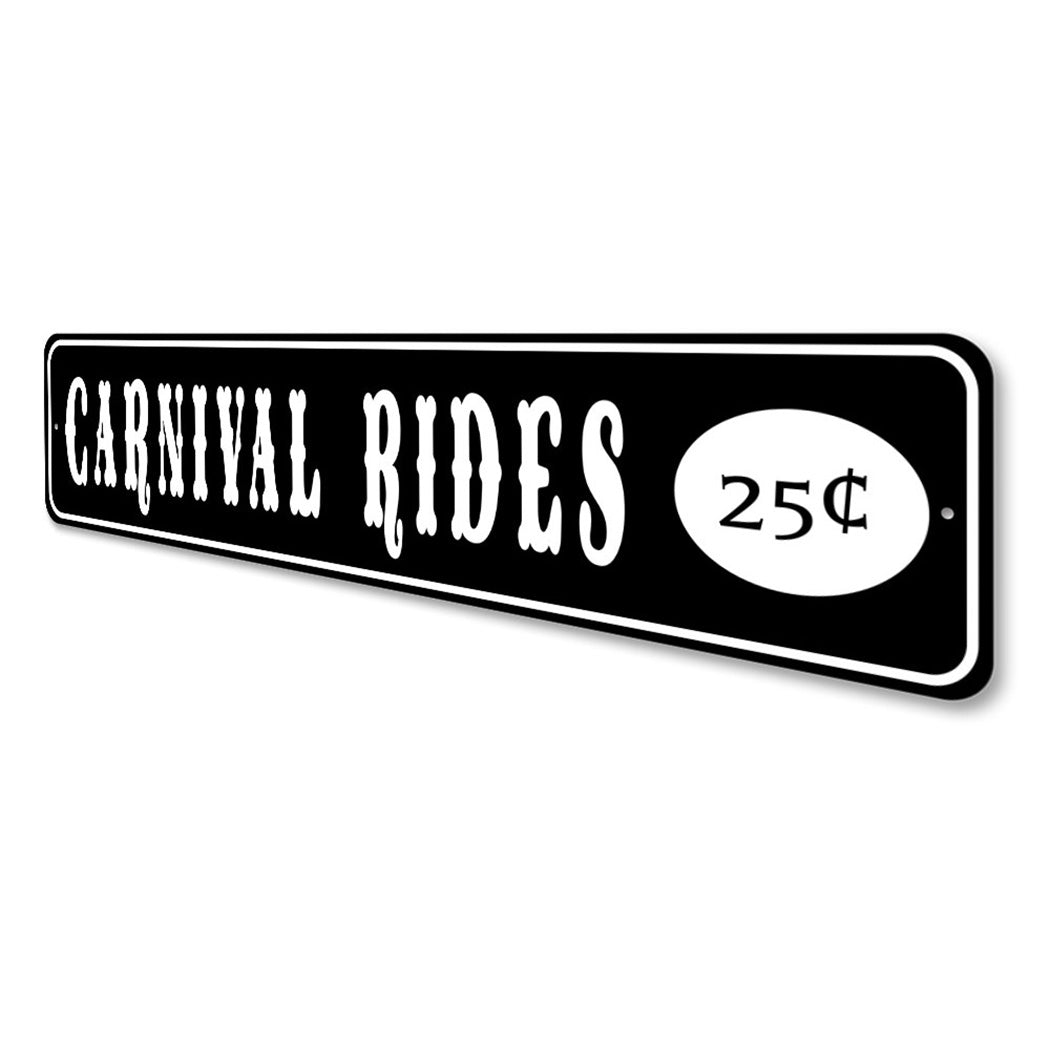 Carnival Rides 25 Cents Sign