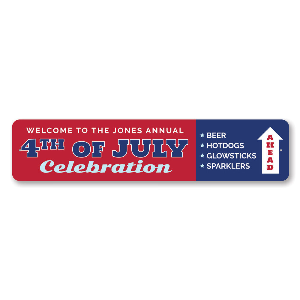 Annual 4th of July Celebration Sign Aluminum Sign