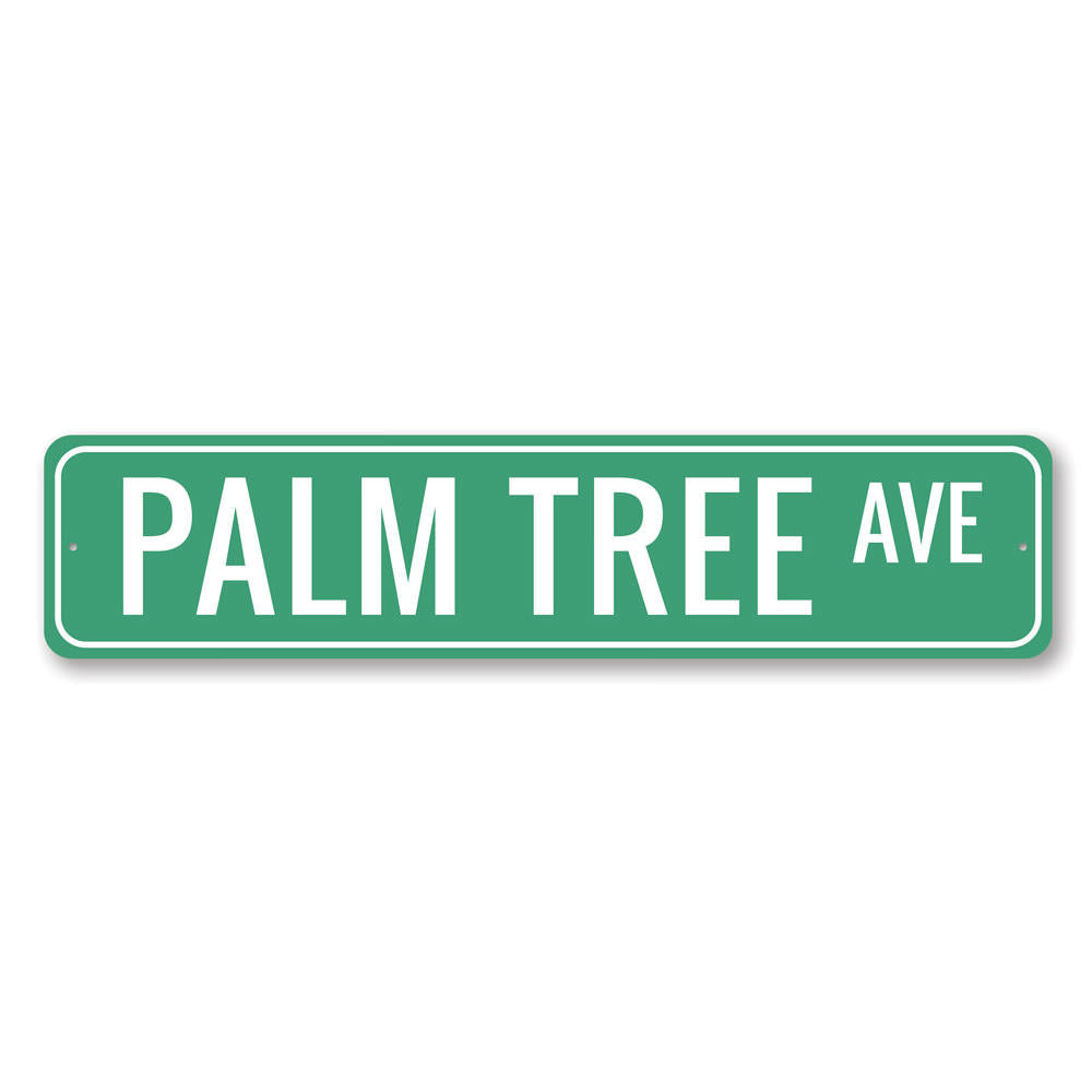 Palm Tree Avenue Sign Aluminum Sign