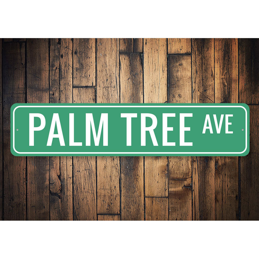 Palm Tree Avenue Sign Aluminum Sign