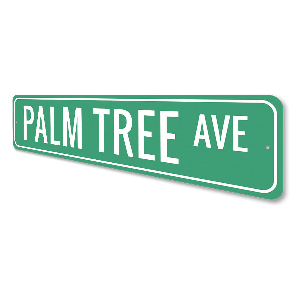 Palm Tree Avenue Sign Aluminum Sign