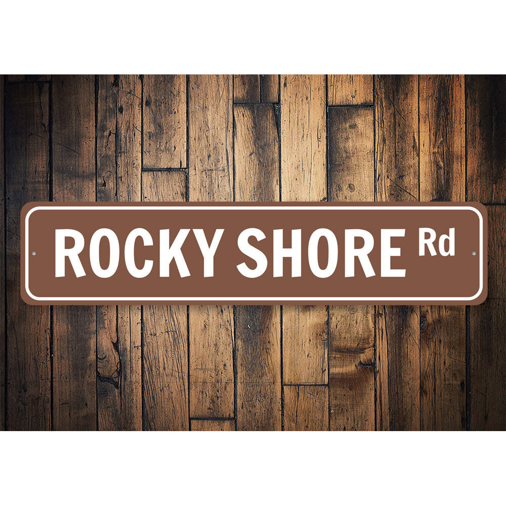 Rocky Shore Road Sign Aluminum Sign