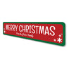 Merry Christmas Family name Snowflake Sign Aluminum Sign