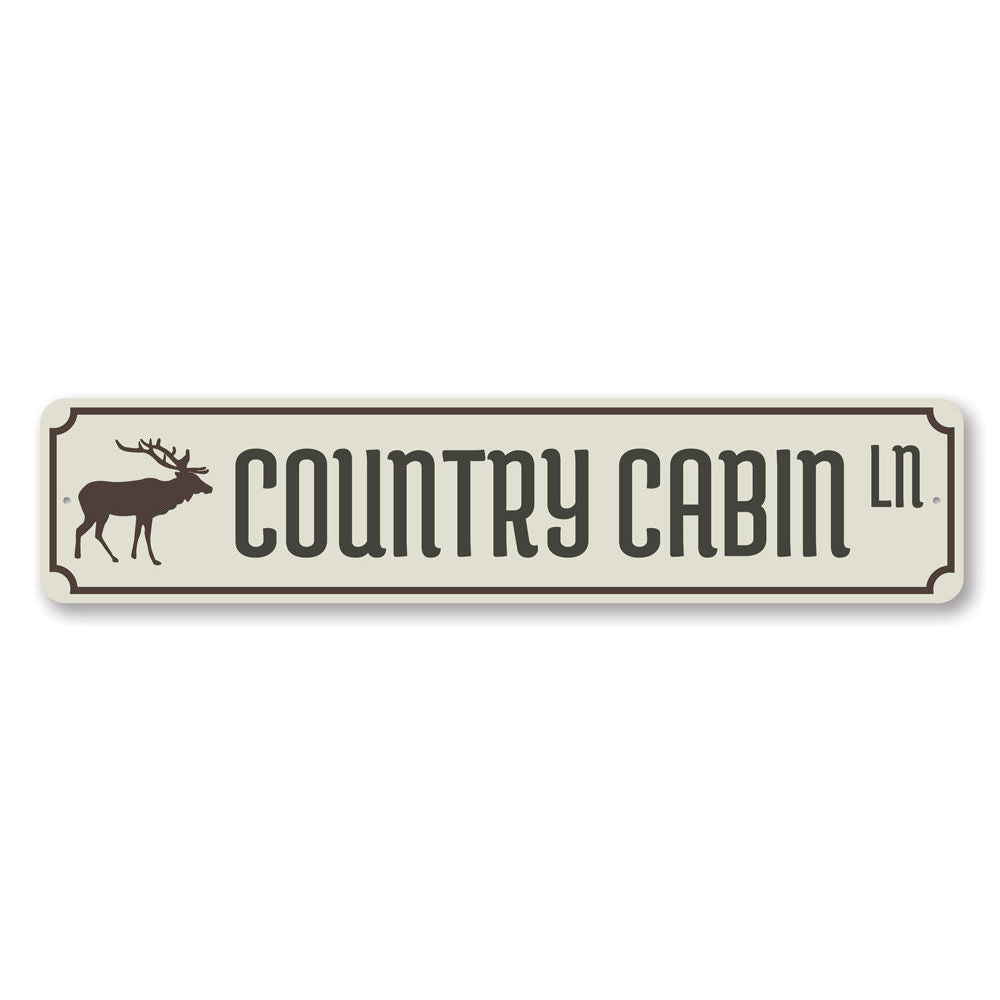 Country Cabin Lane Sign Aluminum Sign