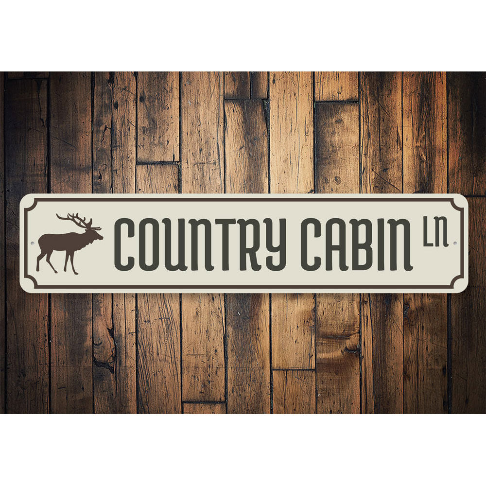 Country Cabin Lane Sign Aluminum Sign