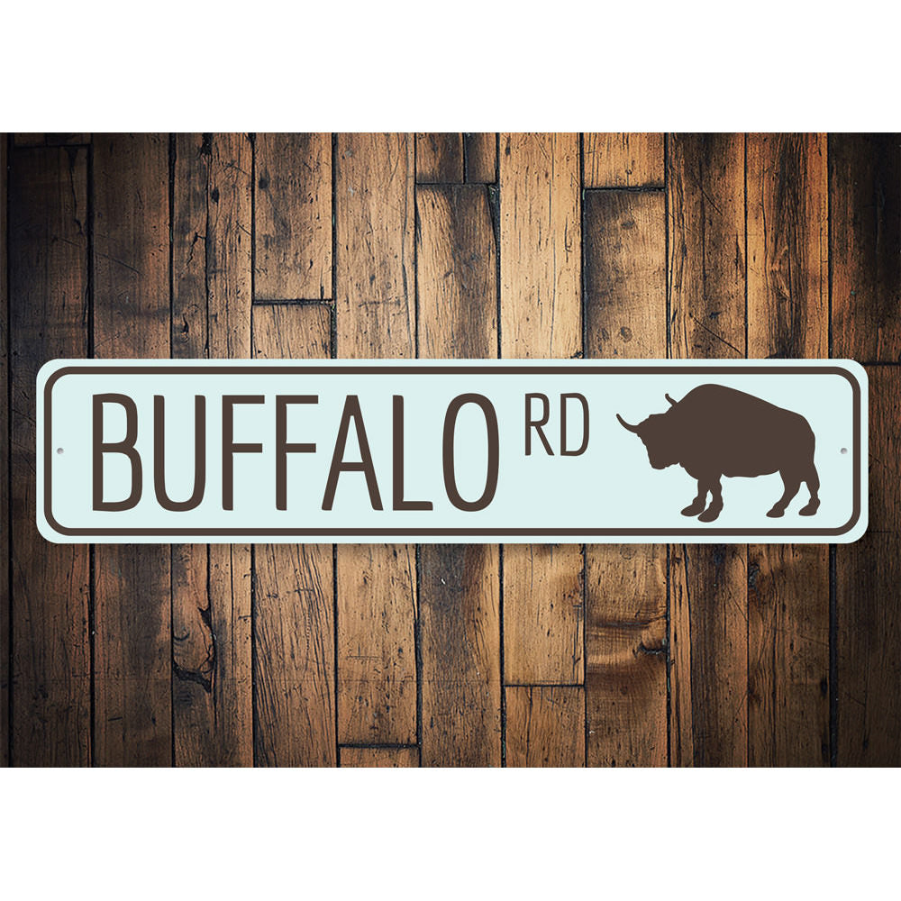 Buffalo Road Sign Aluminum Sign