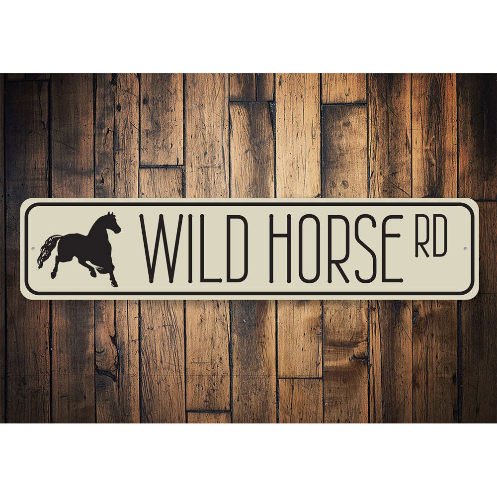Wild Horse Road Sign Aluminum Sign