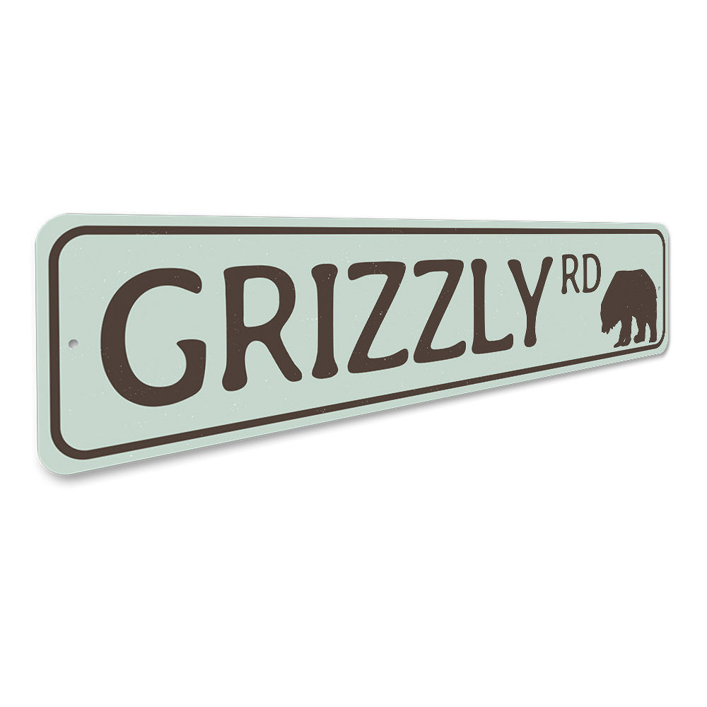 Grizzly Road Sign Aluminum Sign